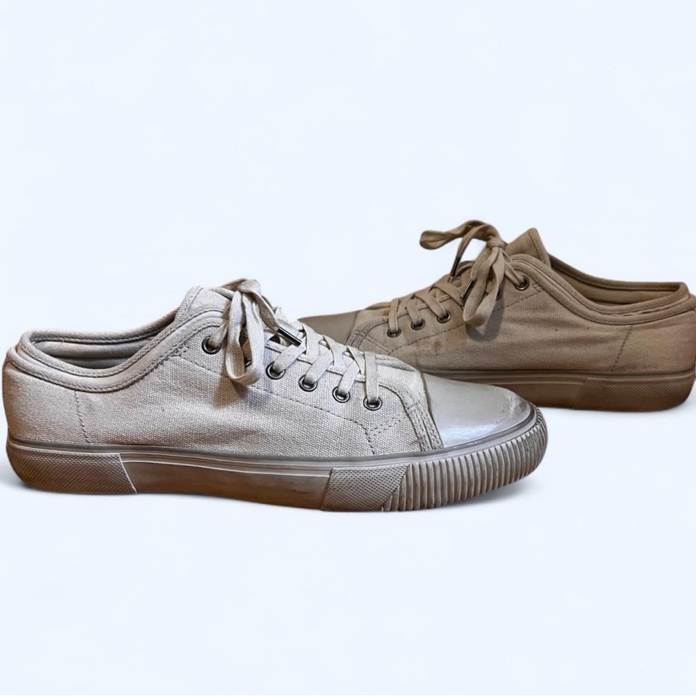 All Saints Beige Canvas Sneakers